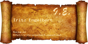Iritz Engelbert névjegykártya
